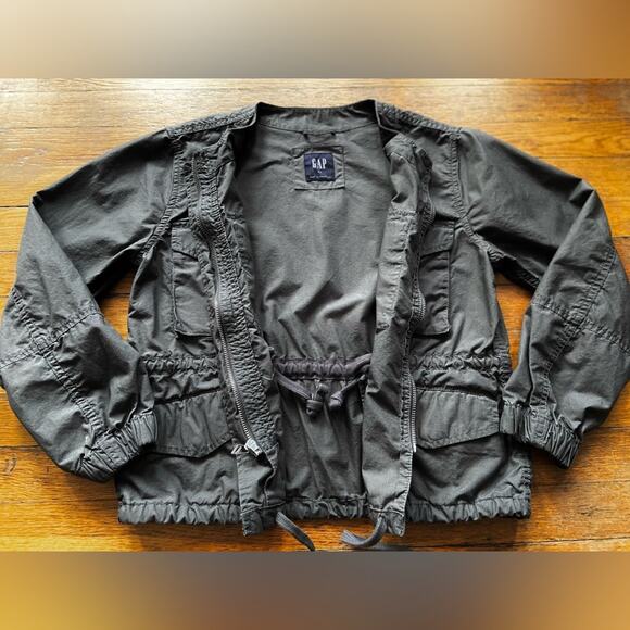 GAP Charcoal Grey Cropped Utility Jacket sz XS - Picture 8 of 11